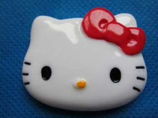 Large Kitty Flatback 46mm x 39mm Red Bow K036  