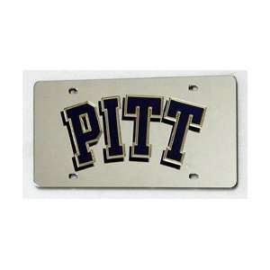   : PITTSBURGH PANTHERS (SILVER) LASER CUT AUTO TAG: Sports & Outdoors