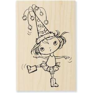   Wood Handle Rubber Stamp, Party Hat Kiddo Image Arts, Crafts & Sewing