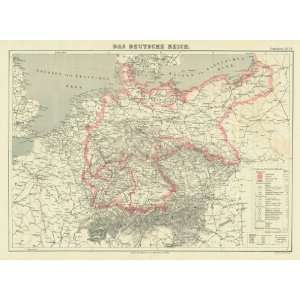  Lange 1870 Antique Map of Germany