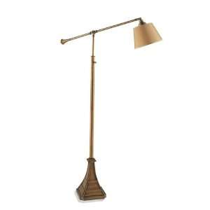  Elegant Antiqued Bronze Finish Floor Lamp w/Fabric Shade 