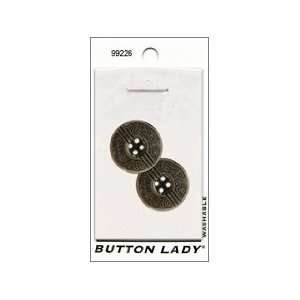  JHB Button Lady Buttons Antique Silver 7/8 2pc (6 Pack 