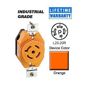  Leviton 2530 IG L23 20R Locking Flush Receptacle   Orange 