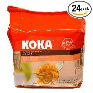 Koka Spicy Sesame (Non Fried Noodles), 85 Grams (Pack of 24)  