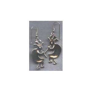  Sterling Silver Kokopelli Earrings on wires: Jewelry