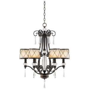  Bronze with Glass Shades 25 Wide Chandelier: Home 