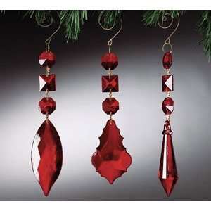  8 Fancy Red & Gold Drop Christmas Ornament: Home 