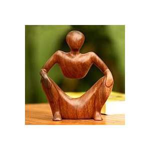  NOVICA Wood sculpture, Abstract Sitting