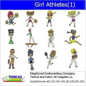  Digitized Embroidery Designs   Girl Athletes(1)   CD Arts 