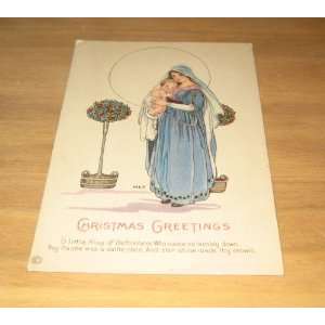  Vintage Christmas Greeting Mary & Baby Jesus Postcard 