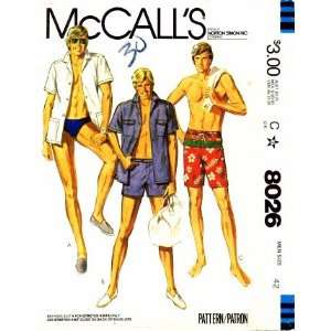  McCalls 8026 Sewing Pattern Mens Shirt and Bathing Suits 