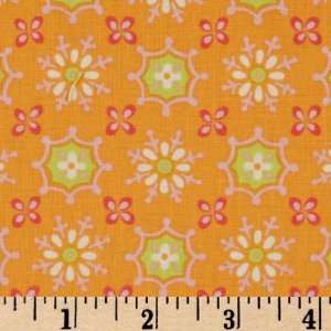  44 Wide Riley Dots Orange Fabric By The Yard: Arts 