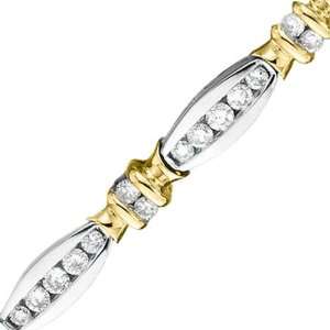  14K Two Tone Gold 4 ct. Diamond Tennis Bracelet: Katarina 