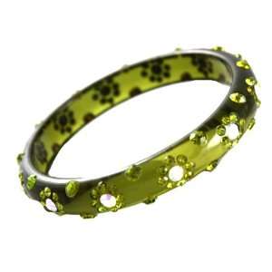  Trendy, Beautiful Hunter Green Resin Bangle Bracelet With 