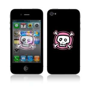  Apple iPhone 4 Decal Skin   Pink Crossbones Everything 