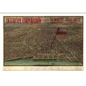 Historic Chicago, Illinois, c. 1916 (M) Panoramic Map Poster Print 
