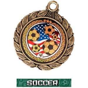 Eagle Mylar Custom Soccer Medal Ribbon 8501 BRONZE MEDAL/GRAPHX Custom 