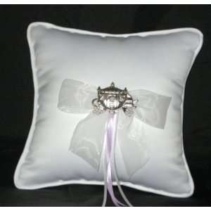  White Coach Pillow with Lavender Accents