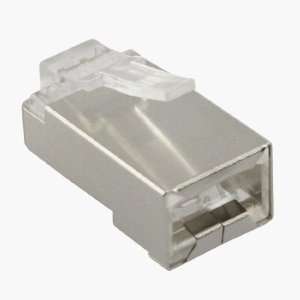  CAT 5E RJ45 plug for shielded solid STP cable, 50 micron 