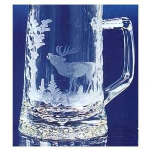  Hunting Forest Engraved German Glass Beer Mug: Everything 
