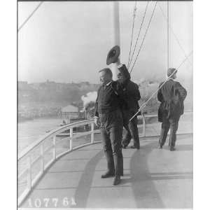  Theodore Roosevelt,deck,ship,waving hat,sailing,social 