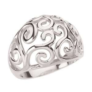 The Jewelers Collection Fashion Scroll Ring in Sterling Silver (Size 