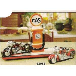  Gas Pump and Motorcycles Salt and Pepper Shaker Set 