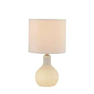   Source LS 20073WHT Pepita Table Lamp, White Glass with Fabric Shade