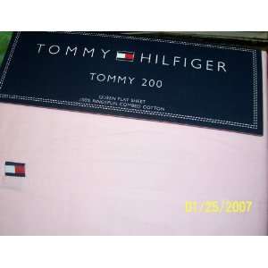  Tommy Hilfiger Pink Tommy 200 Queen Flat Sheet: Home 