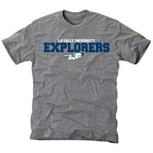  La Salle Explorers University Name Tri Blend T shirt   Ash 