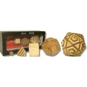    All Five Platonic Solids Wooden Puzzle   Wayne Daniel Toys & Games