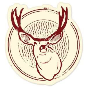 Deer hunting vinyl window bumper sticker 4 in x 4 in