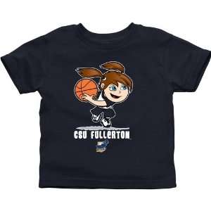 Cal State Fullerton Titans Toddler Girls Basketball T Shirt   Navy 