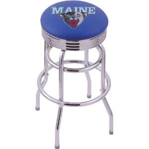 University of Maine Steel Stool with 2.5 Ribbed Ring Logo Seat and 