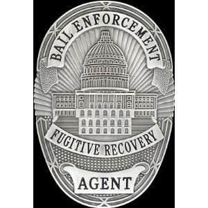   Enforcement Fugitive Recovery Agent   Gun Metal Badge 