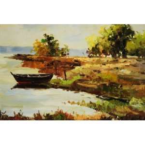  Landscape, Lake, Ocean, Hand Painted Oil Canvas on 