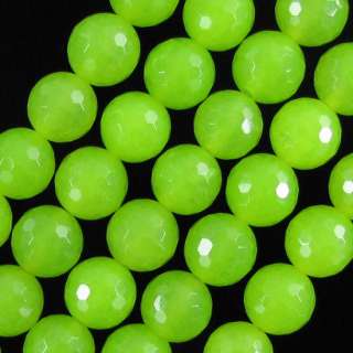 Faceted apple green jade round beads. This strand is 15.5 long, about 