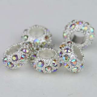 20X Wholesale Crystal Rhinestone European Spacer Loose Beads Fit Charm 