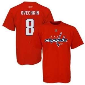   Capitals #8 Alex Ovechkin Name & Number Tshirt: Sports & Outdoors