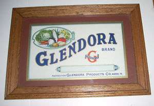 Framed Vintage Glendora Fruit / Produce Box Label  