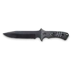  Black Tactical Fighter Knife with Digital Camo Sheath 