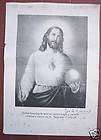 Jesus Christ Holy Heart c1920 Holy Poster Print BIG