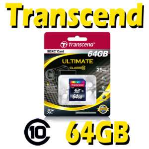Transcend SD SDHC SDXC Memory Card 64GB 64G Class 10  