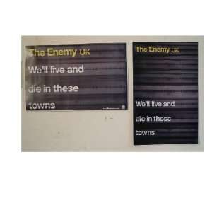  The Enemy UK Poster Double Sided We Will Live And Die 