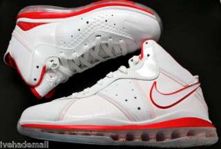 Nike Lebron 8 Sz 9.5 Air Max White Sport Red 417098 102  