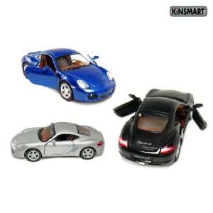  Kinsmart 3 Cars Set 5 Porsche Cayman S (Blue, Black and 