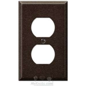 Steel collection   single duplex outlet wallplate in textured bronze