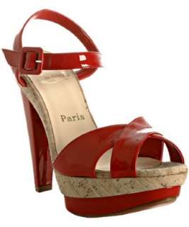 Christian Louboutin red patent Lafalaise platform sandals   