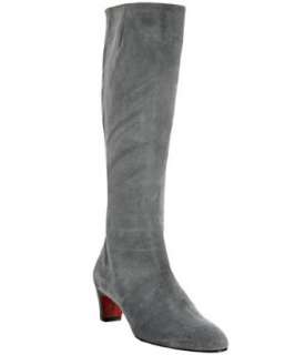 Christian Louboutin grey suede Bourge tall boots   