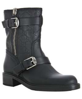 Gucci black guccissima Edie buckle detail boots   